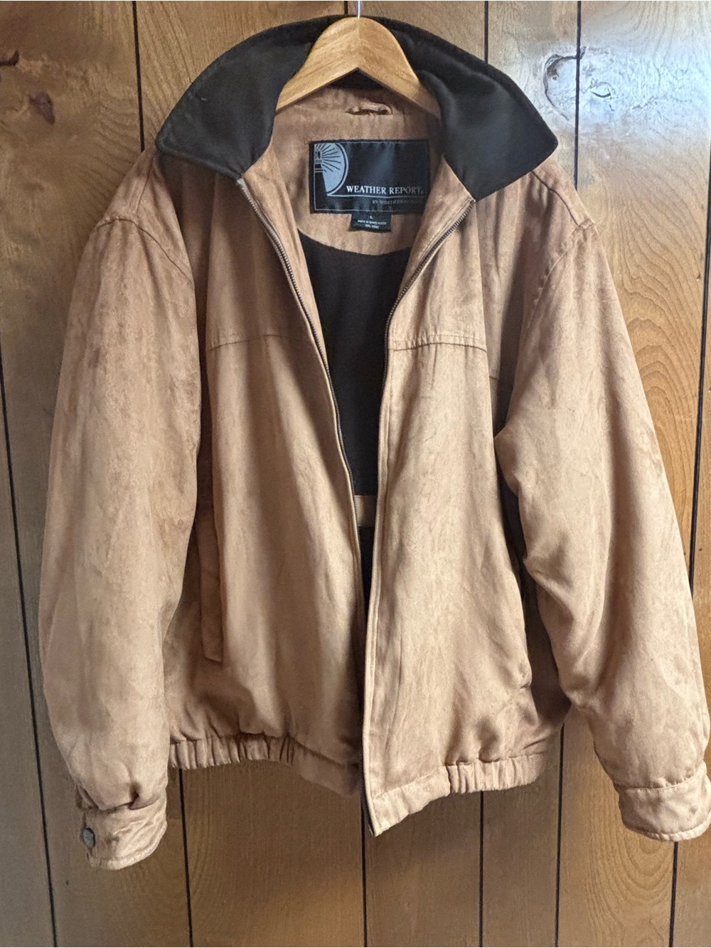 Men's weatherproof Tan Suede Bomber style Jacket
